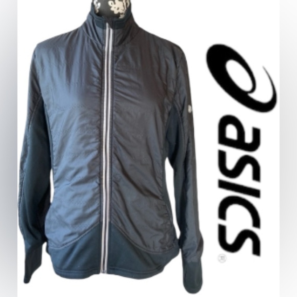 ASICS Motion Dry Jacket Women's Black Size Large Zipper Pockets‎